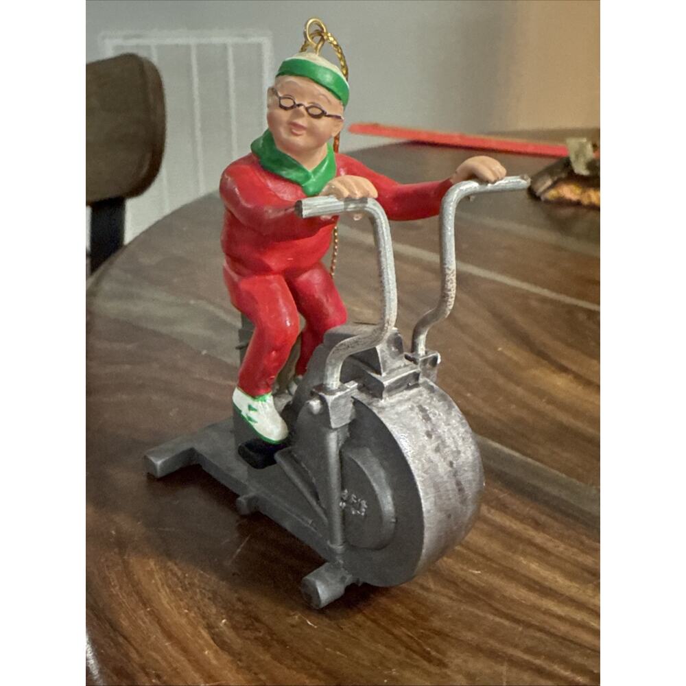 Sears Miniatures 1995 Mrs Claus on Exercise Bike Ornament Limited Edition
